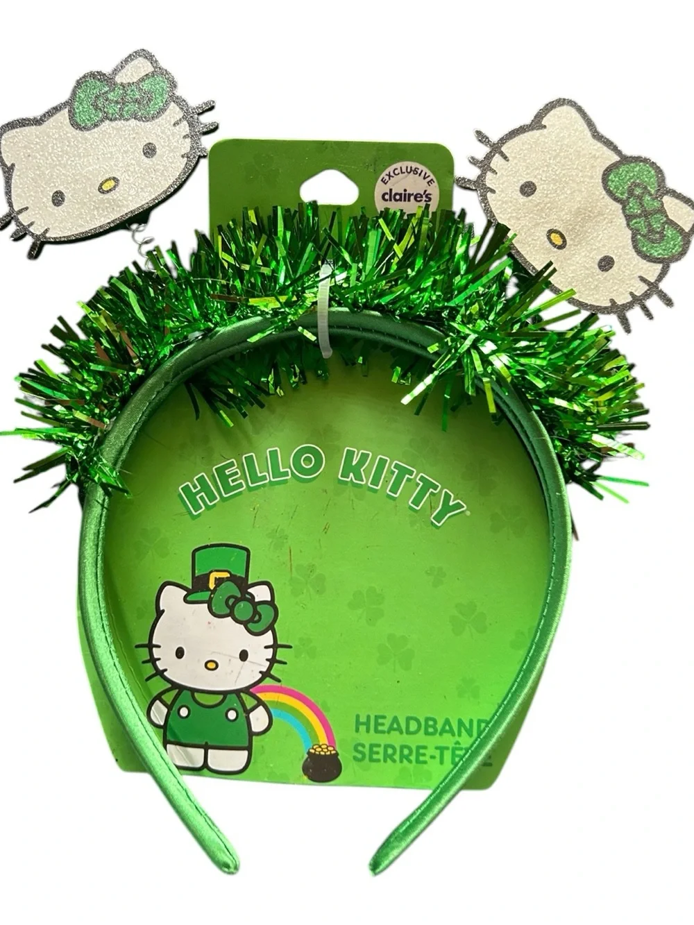 4/$20 Hello Kitty Green Tinsel Headband - Picture 2 of 5